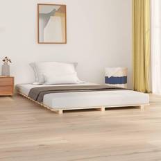 vidaXL Estructura De Cama Madera Maciza De Pino 135x190 cm - Marrón