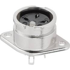 Kabler BKL Electronic 0202016 DIN-Rundstik Flangetilslutning 4 Sølv 1 stk