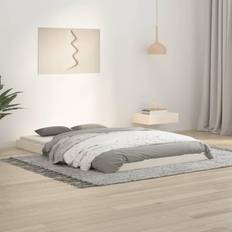vidaXL Vit 120x190 cm Liten Dubbel Massiv Furu Sängram