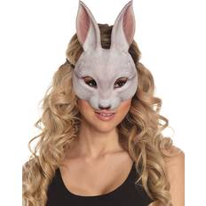 Kanin mask Maskerad Boland 56734 – Halvmask hare, ansiktsmask med gummiband, kanin, djurkostym, karneval, temafest, temafest