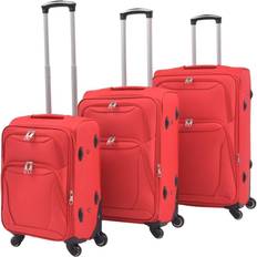 VidaXL Set di valigie vidaXL Set di Valigie Trolley 3 pz Morbide Rosse - Rosso