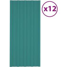 Plastic Roofing vidaXL Green Roof Panels 12 pcs Galvanised Steel 100 x 45 cm