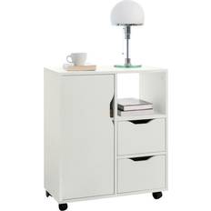 SoBuy Sidobord Förvaringsbord FBT105-W Småbord