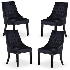 Black Kitchen Chairs Life Interiors Windsor LUX Velvet Kitchen Chair 2pcs