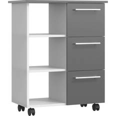 VCM Køkkenmodul Hvid Grå 85 x 68 x 38 cm Rullebord