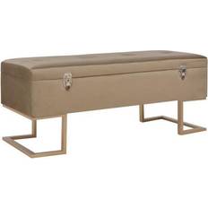 Beige Banquettes vidaXL Banc Avec Compartiment De Rangement 105 cm Beige Velours Banquette