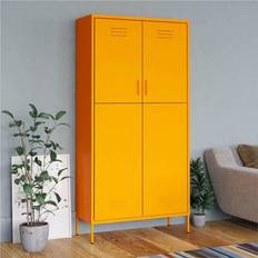 Yellow Clothing Storage vidaXL Mustard Wardrobe 90x180cm