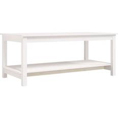 vidaXL 110 x 55 x 45 cm Massivt Fyrretræ Hvid Sofabord