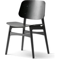 Fredericia Furniture Läder Köksstolar Fredericia Furniture Søborg Matbordsstol Svartlackerad Köksstol