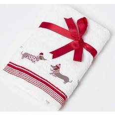 Red Guest Towels Homescapes Dachshund Christmas Guest Towel White, Red