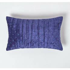 Homescapes Navy Crushed Cushion Cover Blue