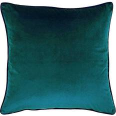 Paoletti Meridian Soft Velvet Piped Complete Decoration Pillows Turquoise, Blue