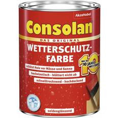 Malerfarbe Consolan Consolan Wetterschutzfarbe seidenglänzend Grau 0.75L