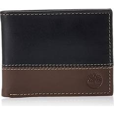 Timberland Leder Trifold Hybrid Passcase Wallet, Schwarz/Cognac, Einheitsgröße