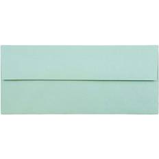 Jam Paper Envelopes & Mailers Jam Paper Open End #10 Business Envelope, 4 1/8" x 9 1/2" Aqua Blue, 50/Pack 1523976I Blue