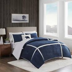 Wool Bed Linen Woolrich Orlen Reversible Sherpa Bedspread Blue