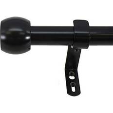 Aste per Tende Decopolitan Knob Curtain Rod Set 18 to 36 Inches Black