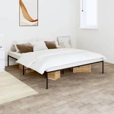 vidaXL Bedframe Metaal Zwart 140x190 cm