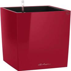 Lechuza Pot De Fleur Cube Premium 40 - Kit Complet, Rouge Scarlet Brillant 40cm