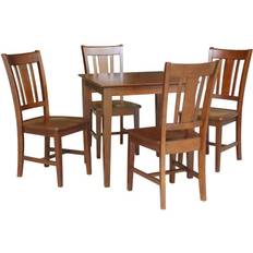 International Concepts Solid Wood Espresso Dining Set 30x30" 5