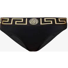 Versace Bikini Bottoms Versace Women's Greca Border Mid-Rise Bikini Bottoms - Black