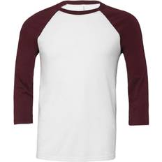 Bella+Canvas 3/4 Sleeve Baseball Tee - White/Maroon