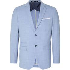 Selected Linen Blend Blazer - Blue Heron