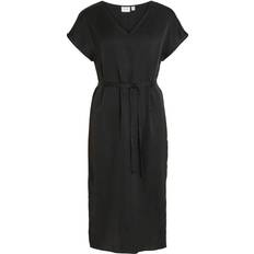 Vila Viellette Short Sleeved Mid Dress - Pink Yarrow