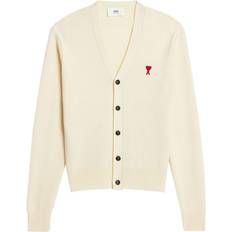 Ami Paris Herr Koftor Ami Paris Tonal Small A Heart Cardigan - Vanilla