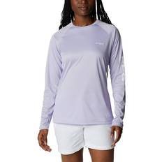 Columbia Women's PFG Tidal Heather Long Sleeve Shirt - Soft Violet Heather/White Logo