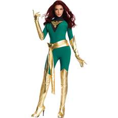 Charades Premium Women's Marvel Jean Grey Phoenix Costume Orange/Green