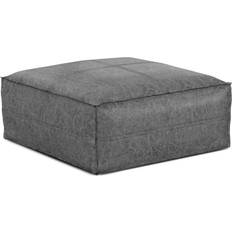 Black Pouffes Simpli Home Brody Distressed Black Pouffe