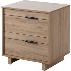 Brown Bedside Tables South Shore Fynn 2-Drawer Bedside Table