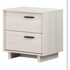 White Bedside Tables South Shore Fynn 2-Drawer Bedside Table