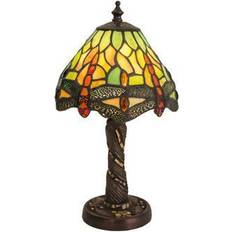 Meyda Tiffany 12H Hanginghead Dragonfly Fly Mosaic Base Mini Table Lamp