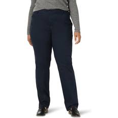 Lee Blåa Byxor Lee Women's Wrinkle Free Relaxed Fit Straight Leg Pant Plus Size - Imperial Blue