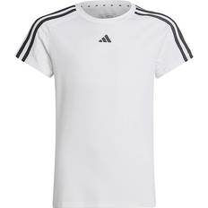 adidas Junior Train Essentials Aeroready 3-Stripes Slim-Fit Training Tee - White/Black