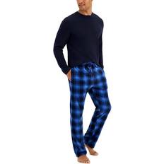 Fleece Pyjamas Hanes Men’s X Temp Sleep Set - Sky Captain/Blue Plaid