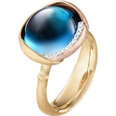 Ole lynggaard lotus 3 Ole Lynggaard Lotus Ring 3 - Gold/Rose Gold/Blue Topaz/Diamonds