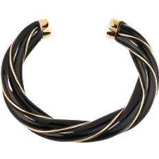 Aurelie Bidermann Diana Twisted Bangle Bracelet - Black/Gold