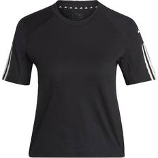 Adidas Train Essentials Train 3 Stripes Crop Tee - Black/White