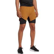 2 in 1 mens shorts adidas Men's Hiit 2 in 1 Training Shorts - Brown