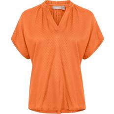 Fransa Short Sleeve Blouse - Firecracker