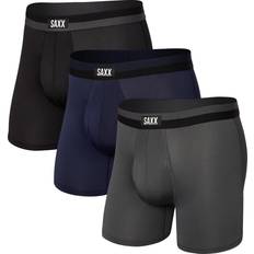 Saxx Sport Mesh Boxer Brief Fly 3-pack - Black/Navy/Graphite