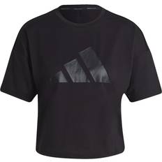 Corduroy T-shirts Adidas Women's Train Icons 3 Bar Logo Tee - Black