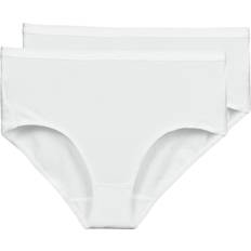 Playtex Mutande Playtex Slip Midi in Cotone Organico Ultra Confortevole Donna x2 - Bianco White