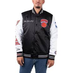 Sportfan kleding Mitchell & Ness NBA New York Knicks Team Origins Varsity Satin Jacket Hommes Veste Noir OJBF4854-NYKYYPPPBKWH Taille: