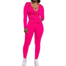 Pink two piece set PrettyGarden Women's Two Piece Tracksuit Set - Pink