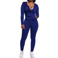 Running Jumpsuits & Overalls PrettyGarden Women's Two Piece Tracksuit Set - Dark Blue