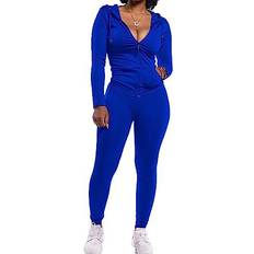 PrettyGarden Women's Two Piece Tracksuit Set - Blue